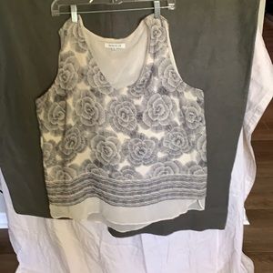 Sleeveless black & ivory top